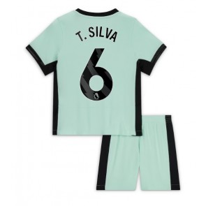 Lacne Dětský Futbalové dres Chelsea Thiago Silva #6 2023-24 Krátky Rukáv - Tretina (+ trenírky)